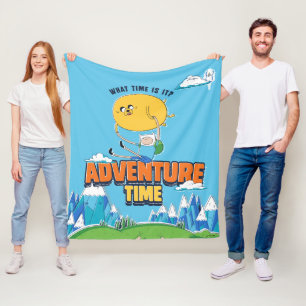 Adventure Time   Jake Floating With Finn Fleece Blanket
