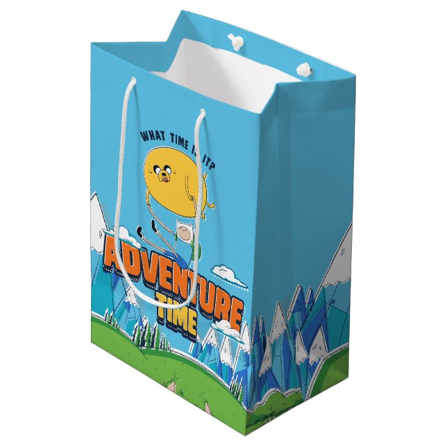 Adventure Time | Jake Floating With Finn Medium Gift Bag (Front Angled)