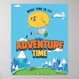 Adventure Time   Jake Floating With Finn Poster