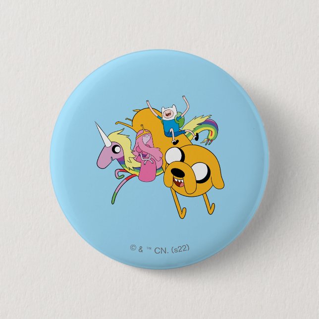 Adventure Time | Lady, Bubblegum, Finn, & Jake 6 Cm Round Badge (Front)