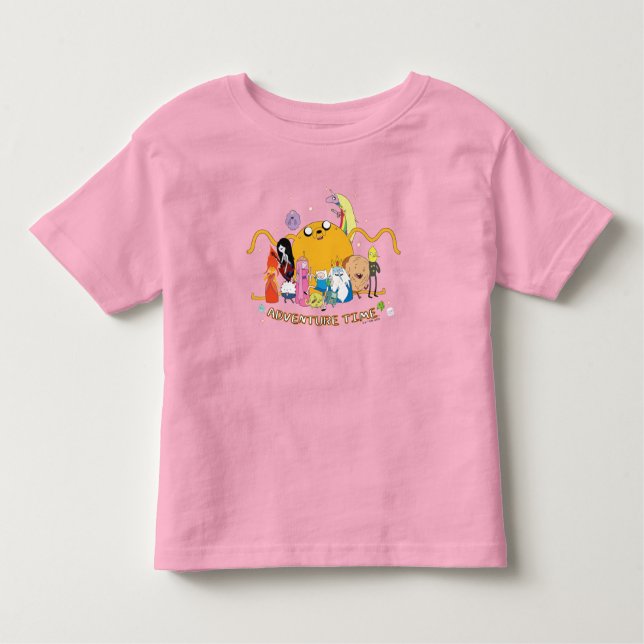 Adventure Time | Large Jake Group Graphic T-Shirt (Front)
