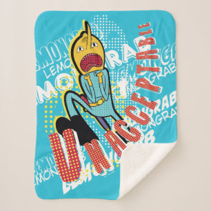 Adventure Time Lemon Grab "UNACCEPTABLE" Sherpa Blanket