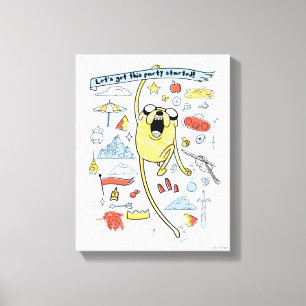 Adventure Time "Party" Jake Sketch Canvas Print