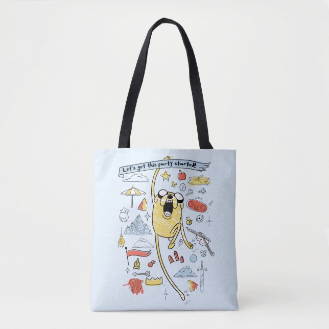 Adventure Time | "Party" Jake Sketch Tote Bag (Front)