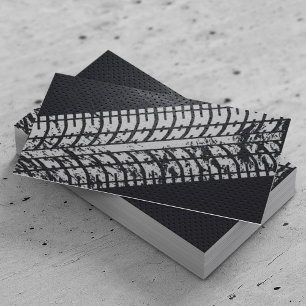 Adventure Tire Tracks Grunge Dark Metal Business Card