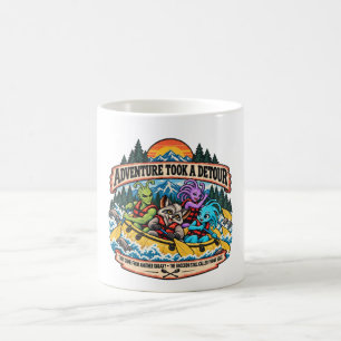 Adventure Took a Detour Alien Racoon Rafting Coffee Mug