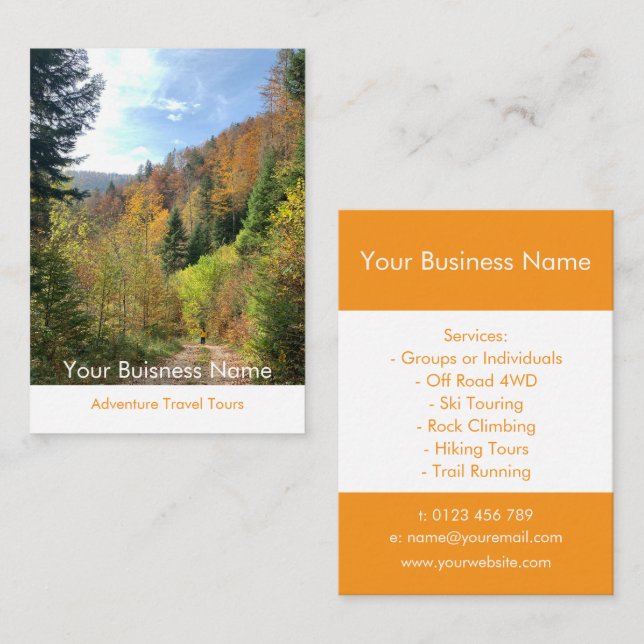 Adventure Travel Guide Business Card (Front/Back)