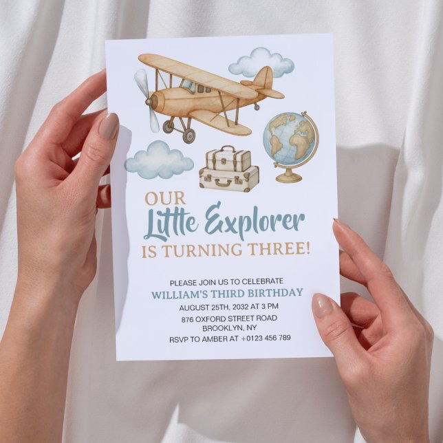 Adventure Travel Little Explorer Birthday Invitation (Creator Uploaded)