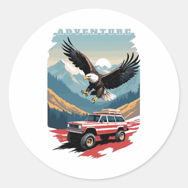 Adventure Trip USA Classic Round Sticker (Front)