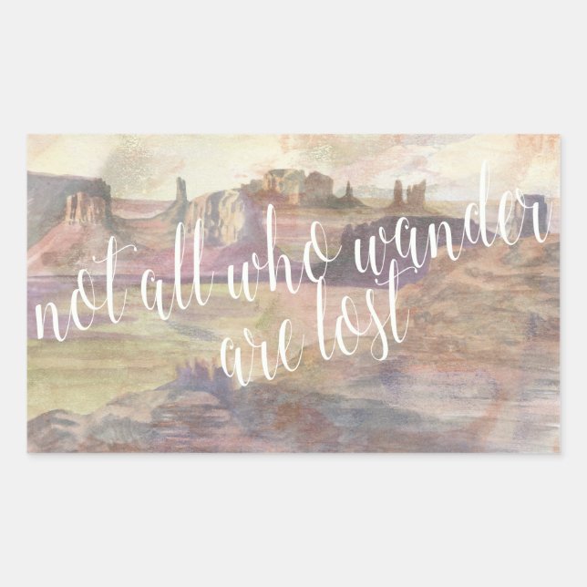 Adventure Typography IV Rectangular Sticker (Front)