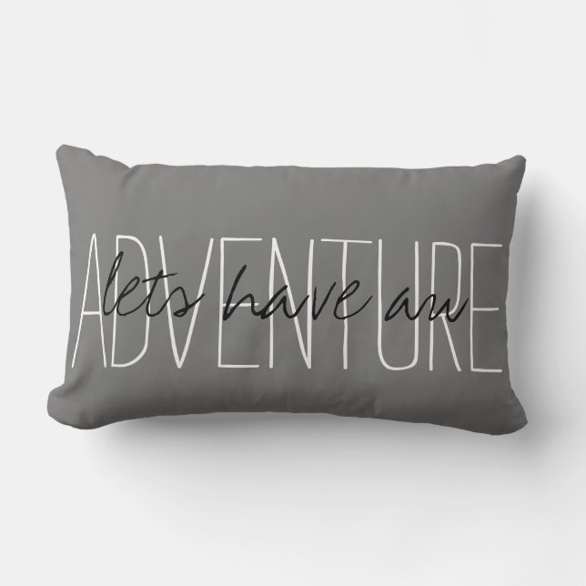Adventure Typography Lumbar Cushion (Front)