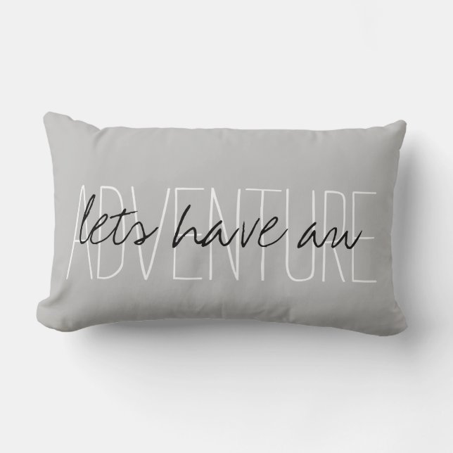 Adventure Typography Lumbar Cushion (Front)