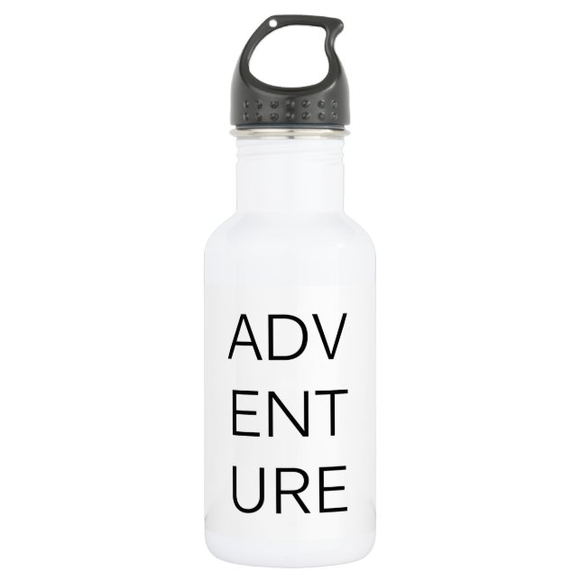 Adventure Typography Water Bottle Stainless Steel (Front)