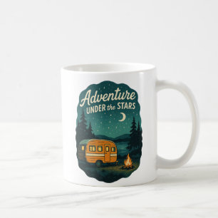 Adventure Under the Stars Retro Camping Art Coffee Mug