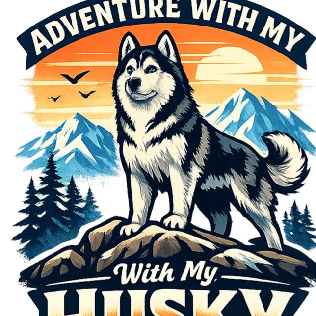 Adventure With My Husky Dog Lover Apron (Creator Uploaded)