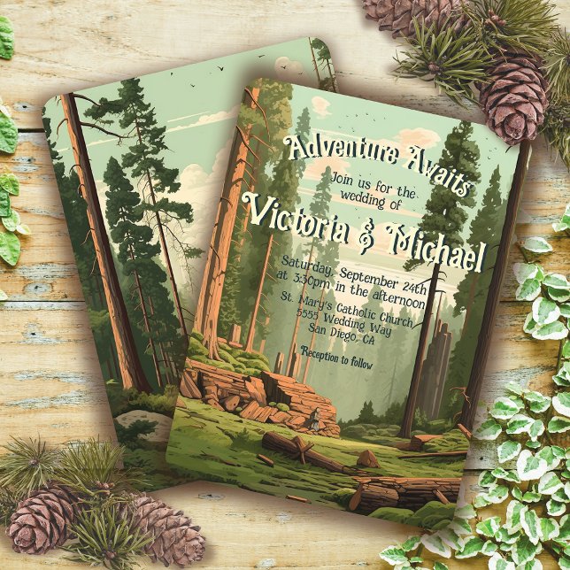 Adventure Woodland Forest Wedding Invitation (Creator Uploaded)