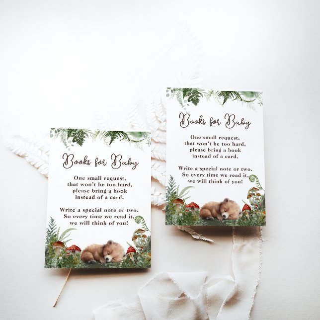 Adventure Woodland Mushroom Fern Baby Boy Shower Enclosure Card (Creator Uploaded)