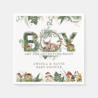 Adventure Woodland Mushroom Fern Baby Boy Shower