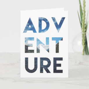 Adventure Word Art Modern Travel Photography Card