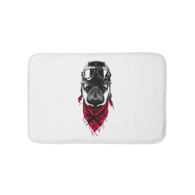 Adventurer Pug  Bath Mat (Front)