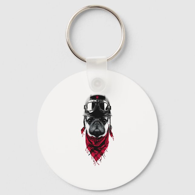 Adventurer Pug  Key Ring (Front)