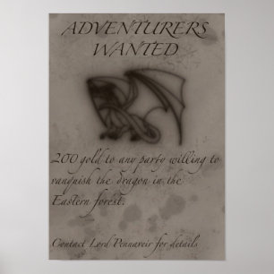 Adventurers wanted poster