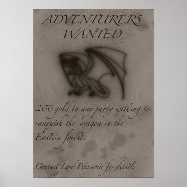 Adventurers wanted poster (Front)