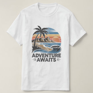 Adventures Await: Bold Exploration T-Shirt Design