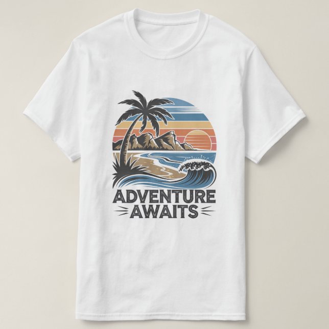 Adventures Await: Bold Exploration T-Shirt Design (Design Front)