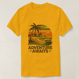 Adventures Await: Bold Exploration T-Shirt Design