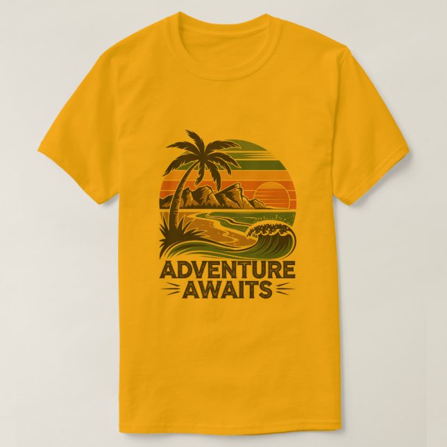 Adventures Await: Bold Exploration T-Shirt Design (Design Front)