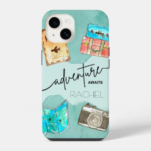 Adventures Await Watercolor iPhone 14 Case