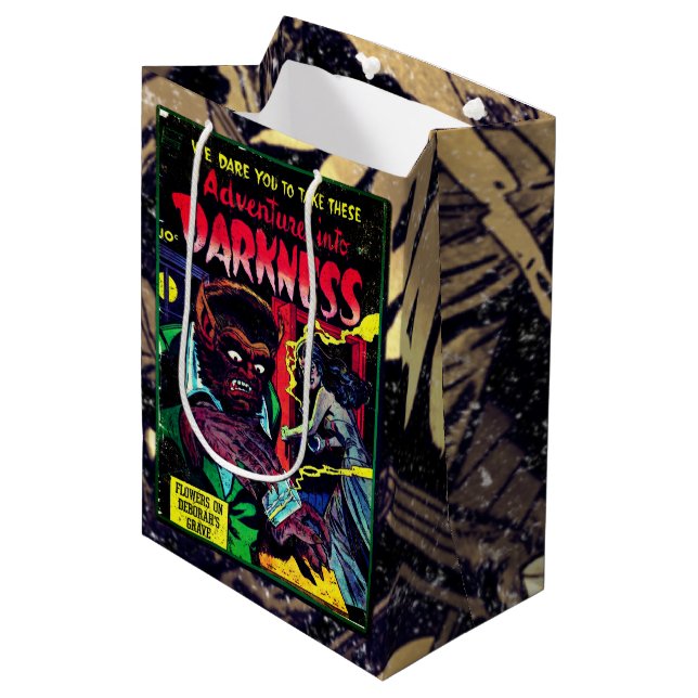Adventures into Darkness #9, Gold Age Horror Cover Medium Gift Bag (Front Angled)
