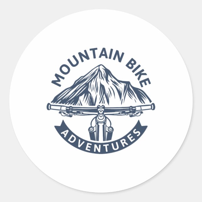 Adventures - Mountain Biking  Classic Round Sticker (Front)