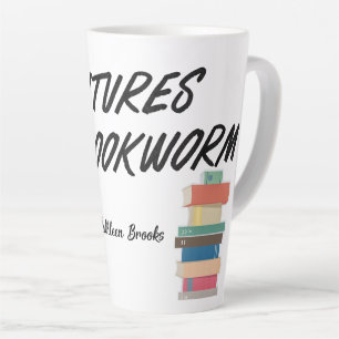 Adventures of a Bookworm Latte Mug