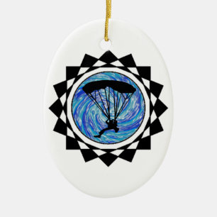 ADVENTURES OF SKYDIVING CERAMIC TREE DECORATION