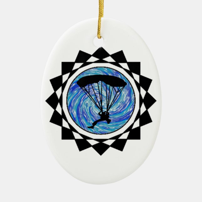 ADVENTURES OF SKYDIVING CERAMIC TREE DECORATION (Front)