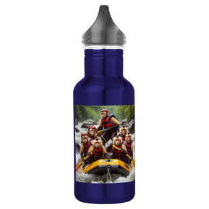 Adventurous Capuchin Monkeys Whitewater Rafting 532 Ml Water Bottle