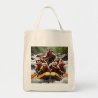Adventurous Capuchin Monkeys Whitewater Rafting
