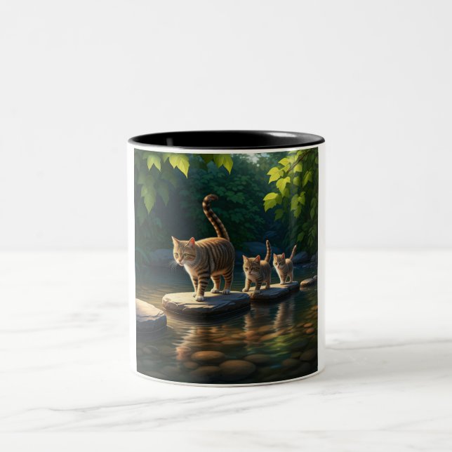 Adventurous Cat Mum Two-Tone Mug (Center)