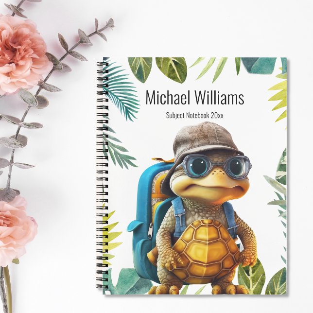 Adventurous Cute Little Turtle with Backpack, Note Notebook (Creator Uploaded)
