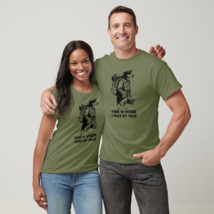 Adventurous Dachshund Hiker Home Is Where My Pack T-Shirt