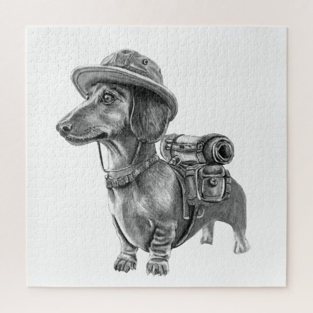 Adventurous dachshund jigsaw puzzle (Vertical)