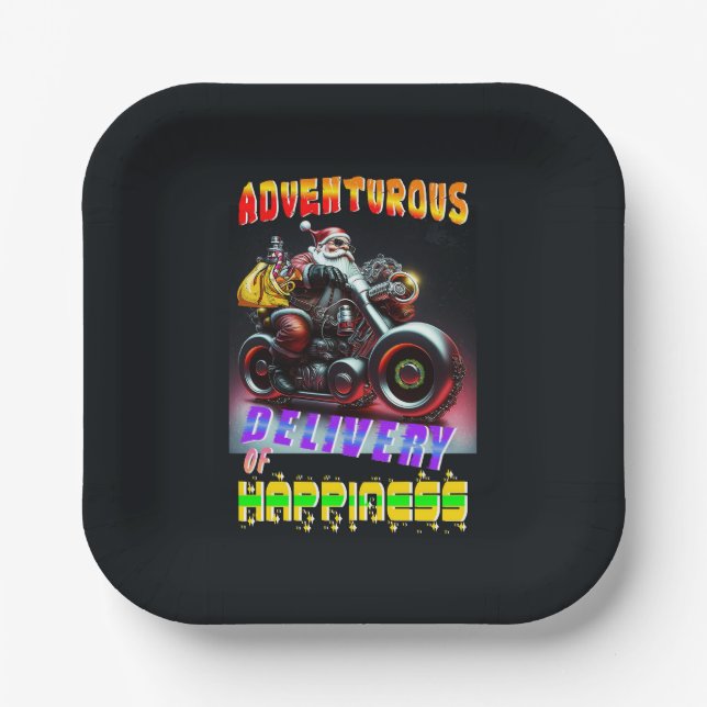 Adventurous Delivery Of Happiness Paper Plate (Front)