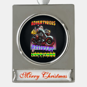 Adventurous Delivery Of Happiness Silver Plated Banner Ornament