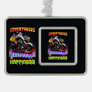Adventurous Delivery Of Happiness Silver Plated Framed Ornament