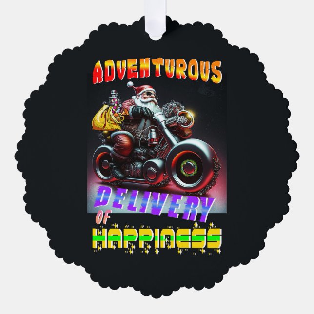 Adventurous Delivery Of Happiness Tree Decoration Card (Front)