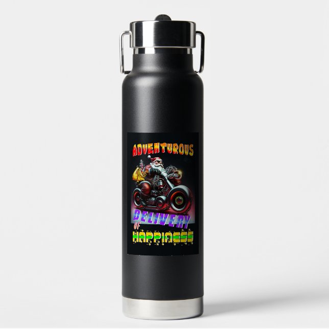 Adventurous Delivery Of Happiness Water Bottle (Front)