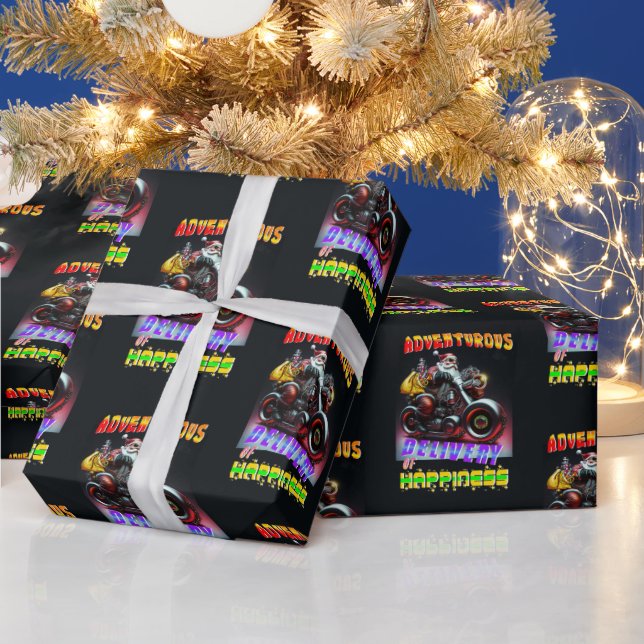 Adventurous Delivery Of Happiness Wrapping Paper (Holidays)