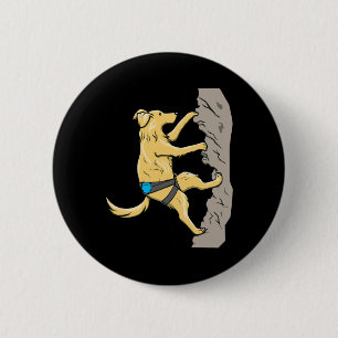 Adventurous Dog Rock Climbing Graphic Outdoor Boul 6 Cm Round Badge